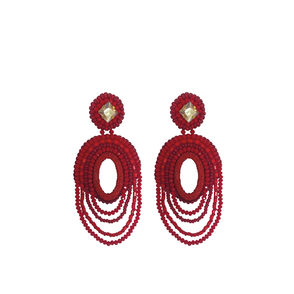Chelsey Earrings - Red - Paulie Pocket