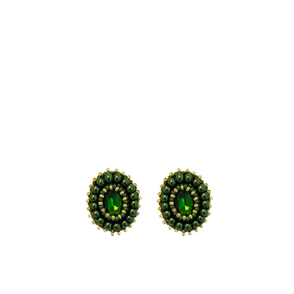 Claire Stone Earrings - Green - Paulie Pocket