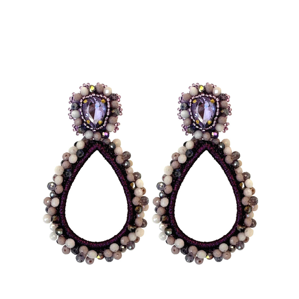 Grande Lauren Stone Earrings - Purple Lilac - Paulie Pocket