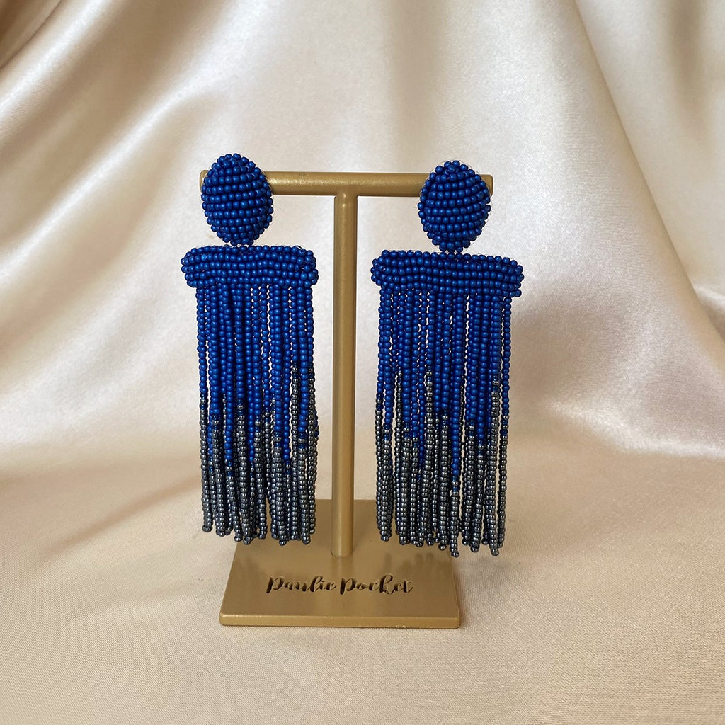 Isadora Ombre Earrings - Blue Grey - Satin - Paulie Pocket