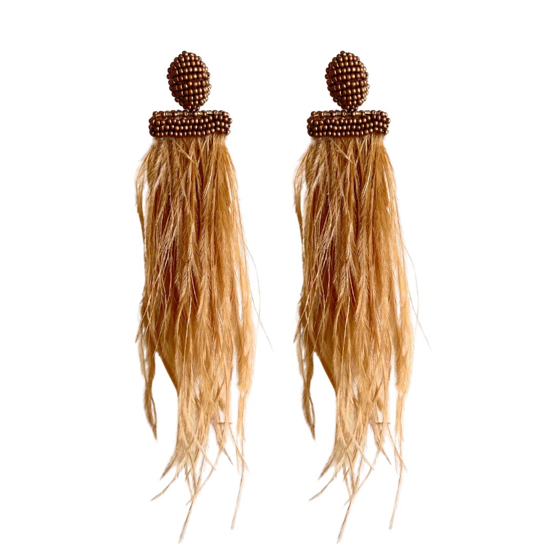 Oscar de la renta feather earrings outlet
