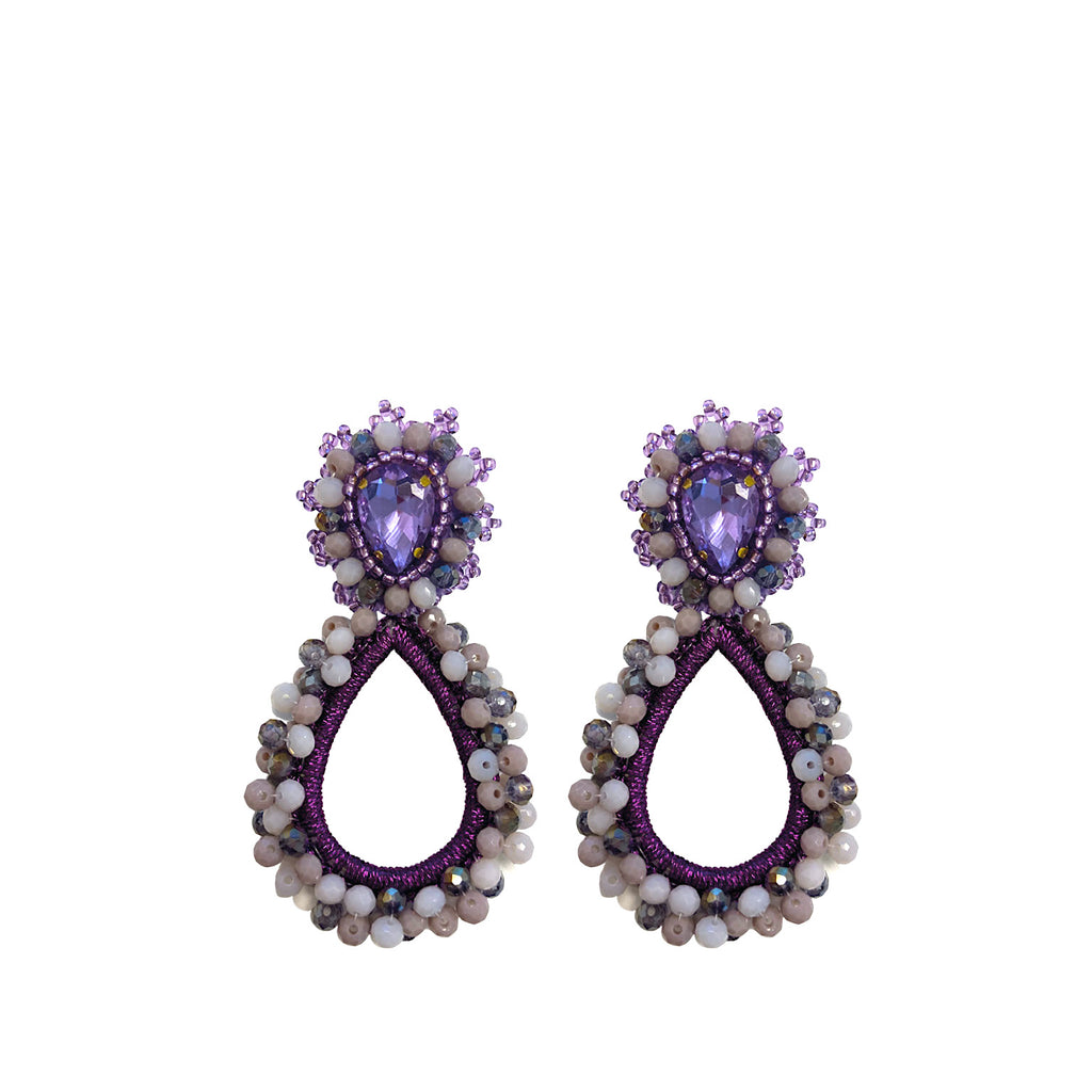 Lauren Stone Earrings - Lilac Purple - Paulie Pocket