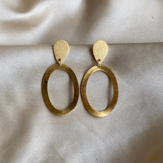 Medium Gold Earrings - Glitter - Satin - Paulie Pocket