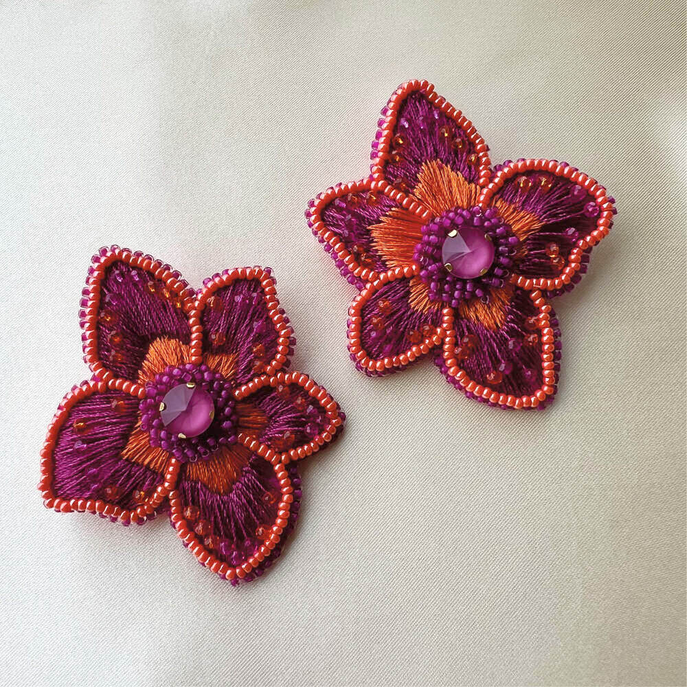 Paradise Earrings - Fuchsia Orange - Paulie Pocket