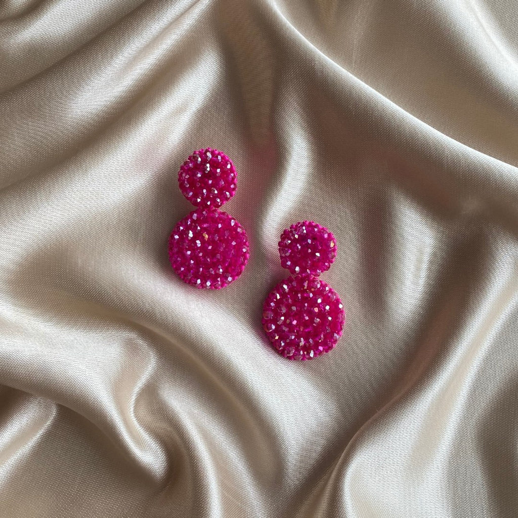 Small Double Earrings - Pink - Satin - Paulie Pocket
