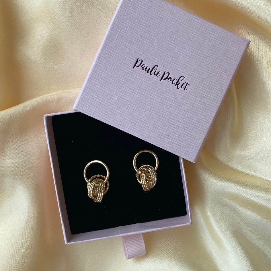 Triple Rings Earrings - Gold - Gift Box - Paulie Pocket