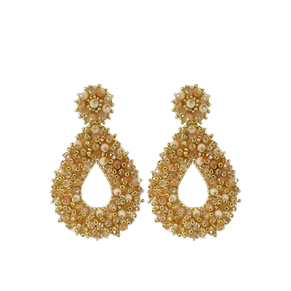 Drops Beads Earrings - Coral - Paulie Pocket