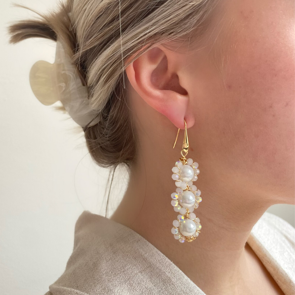 Triple Pearls Earrings - Oor - Paulie Pocket