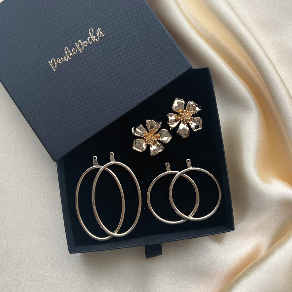 3 Piece Flower Earrings Set - Paulie Pocket