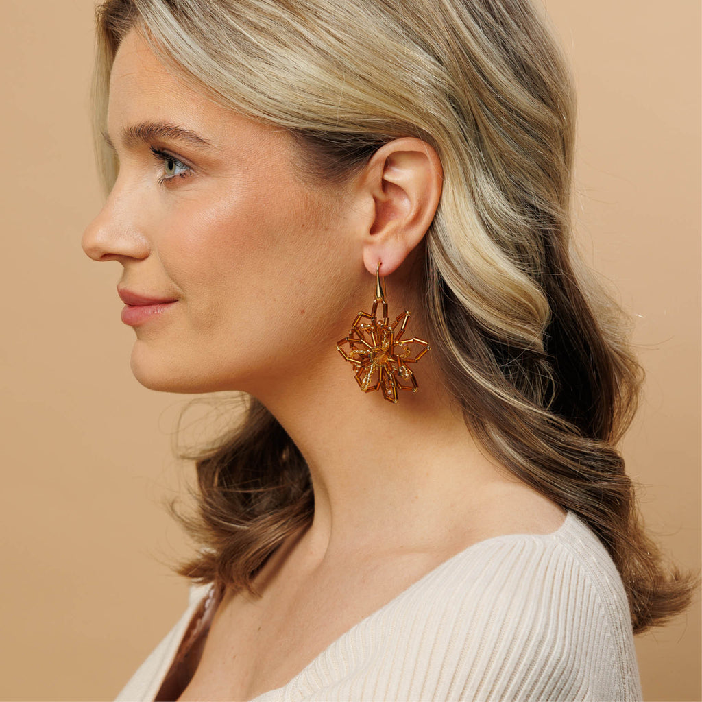 Aster Earrings - Gold - Model - Paulie Pocket