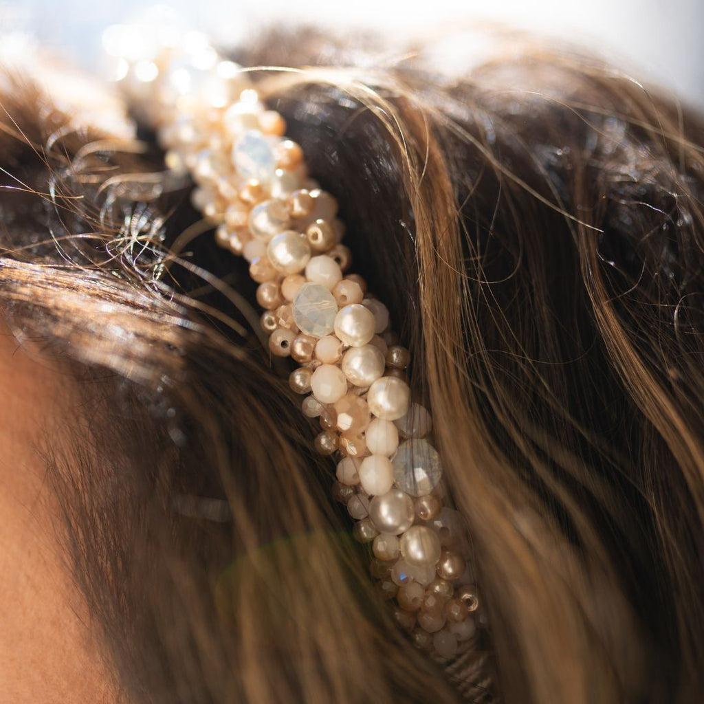Beads Headband - Beige