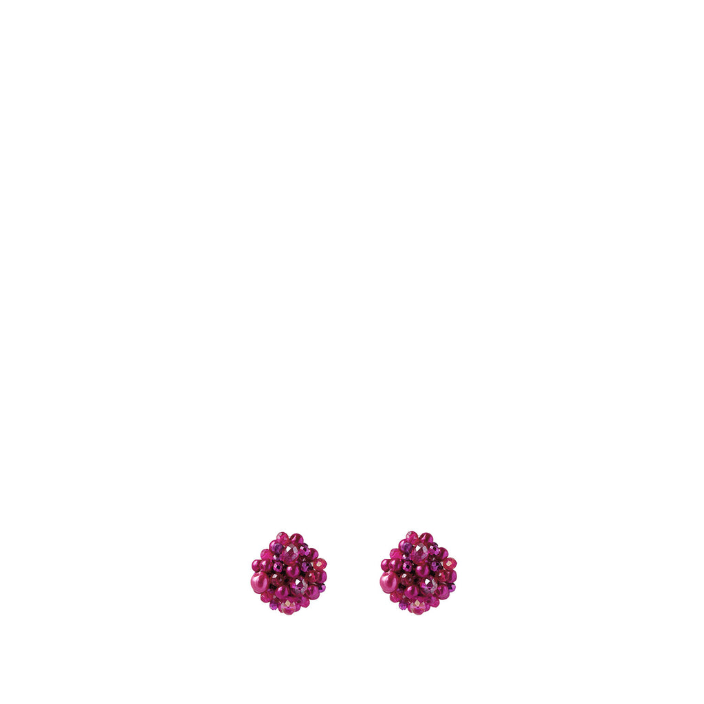 Beads Stud Earrings - Fuchsia - Paulie Pocket