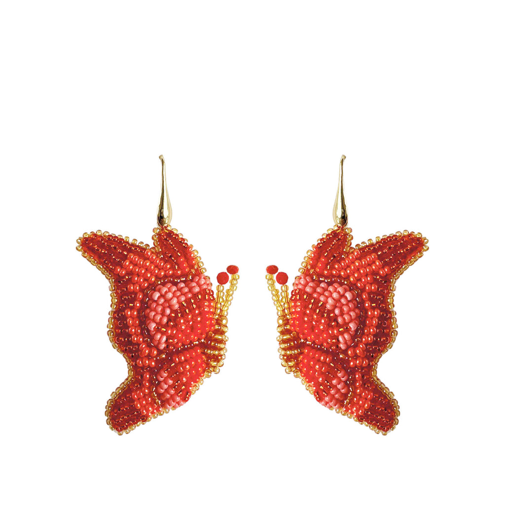 Butterfly Earrings - Orange - Paulie Pocket