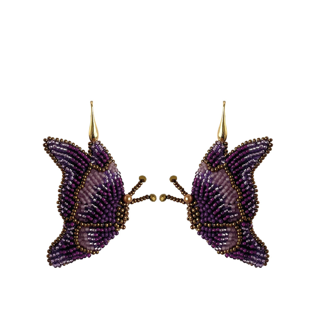 Butterfly Earrings - Purple - Paulie Pocket