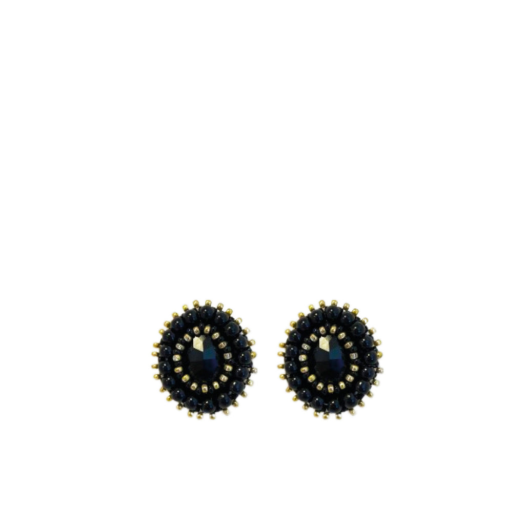 Claire Stone Earrings - Black Gold - Paulie Pocket