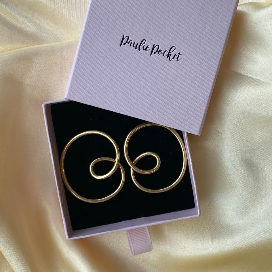 Curly Statement Earrings - Gold - Gift Box - Paulie Pocket
