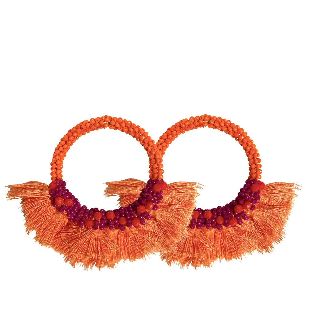 Donna Earrings - Fuchsia Orange - Paulie Pocket