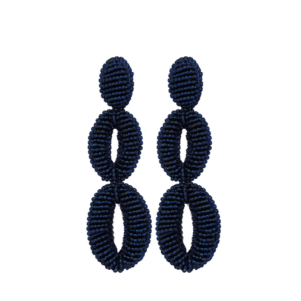 Double Gina Earrings - Dark Blue - Paulie Pocket