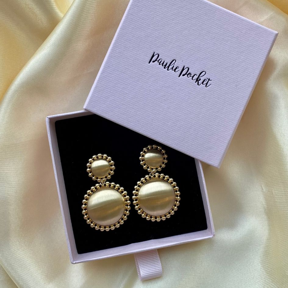 Double Matte Earrings - Gold