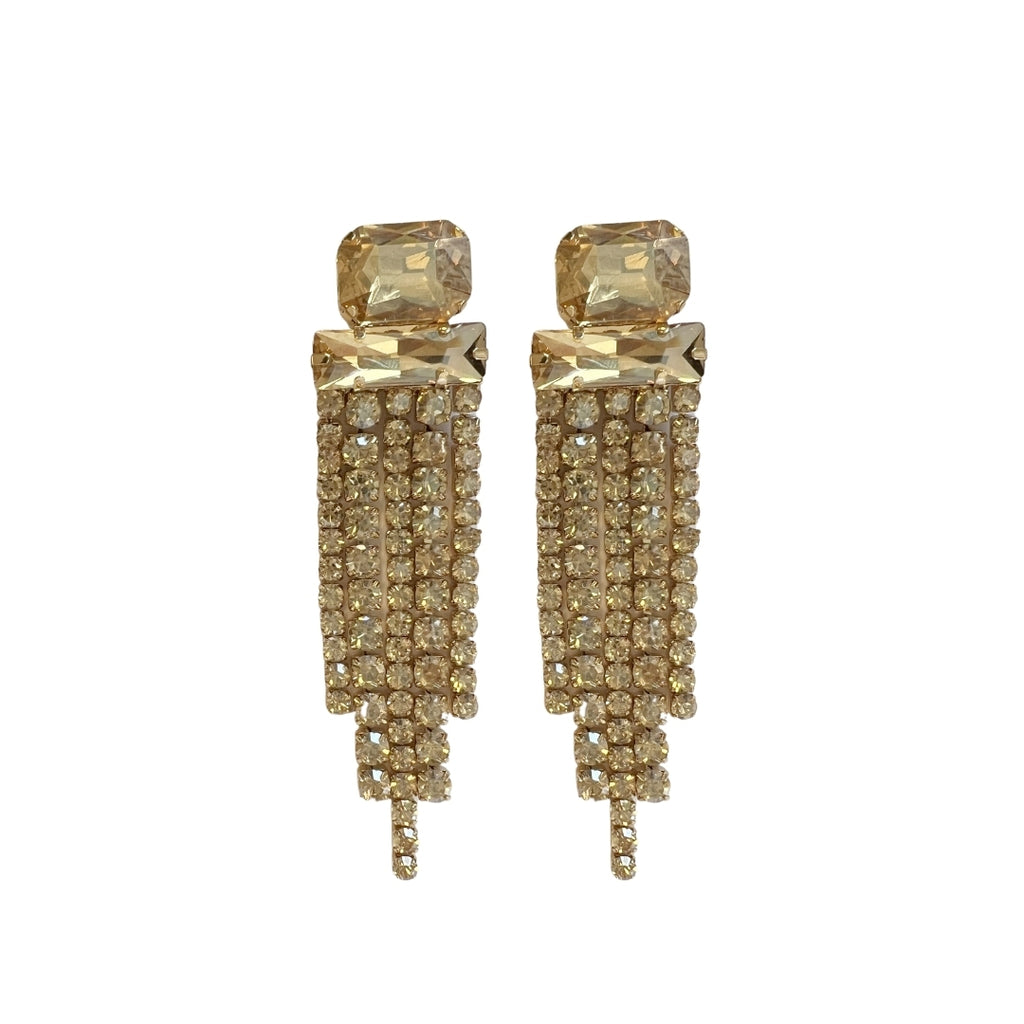 Elegant Strass Earrings - Gold