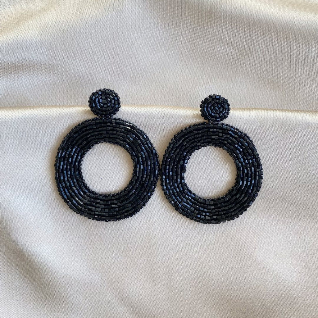 Emily Earrings - Black - Satin - Paulie Pocket