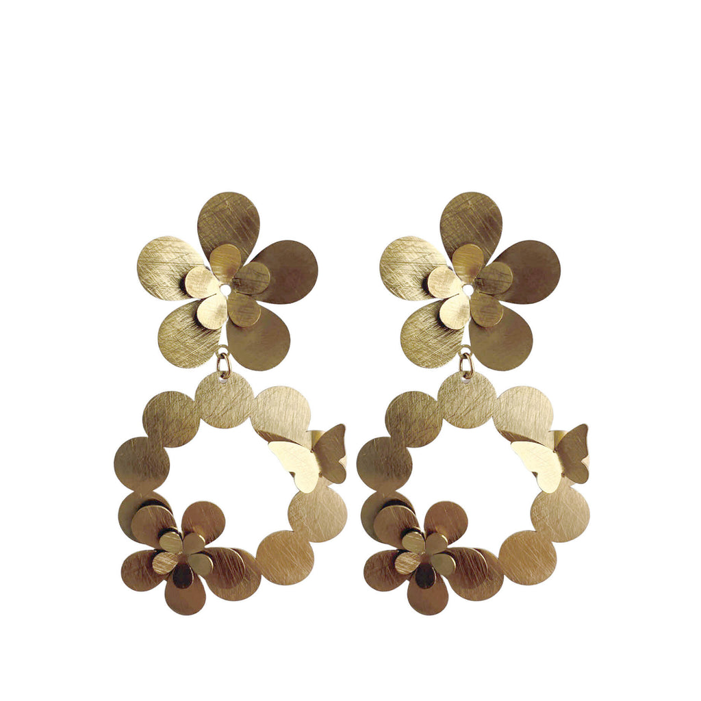Flowers and Butterflies Statement Earrings - Paulie Pocket