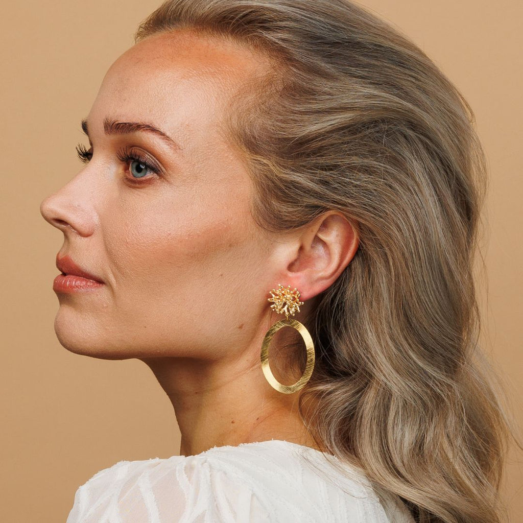 Gold Coral Hoops