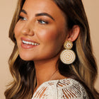 Grande Gorgeous Beads Earrings - Beige Gold