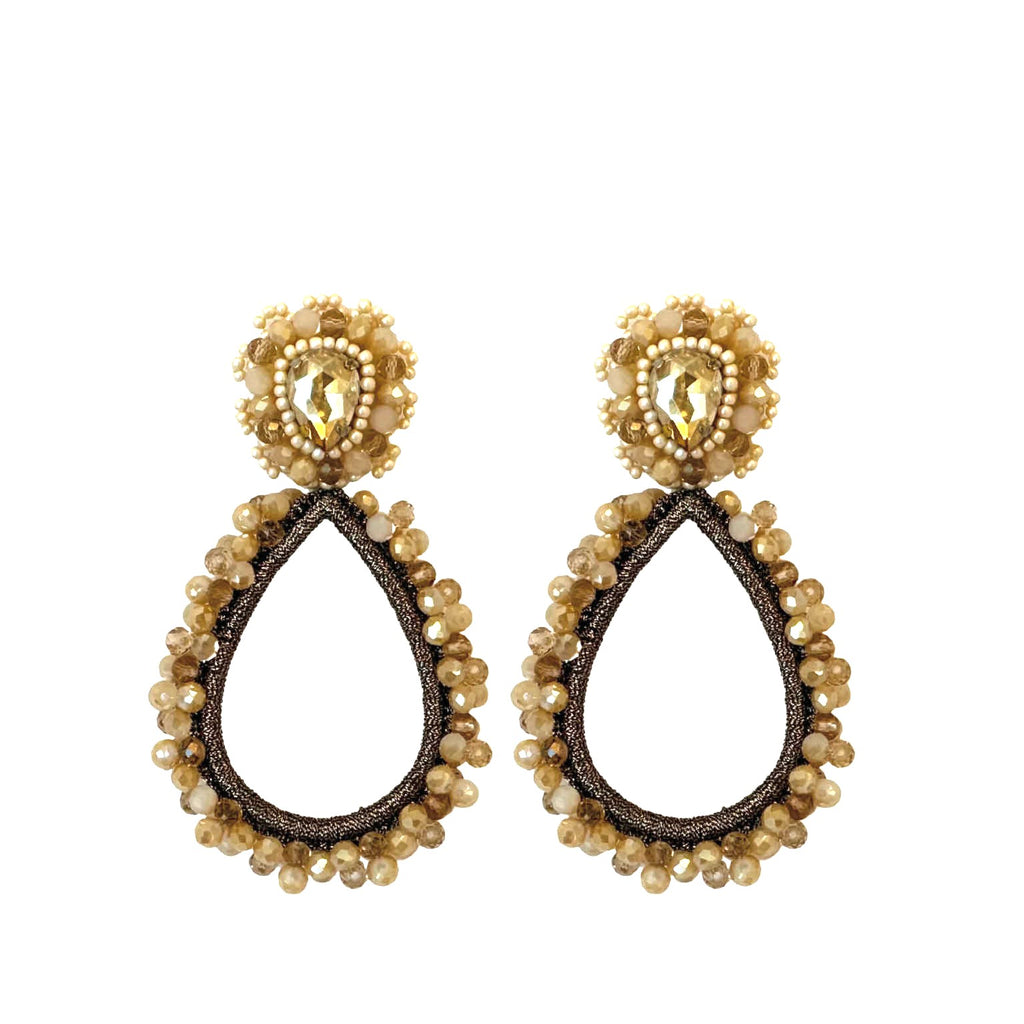 Grande Lauren Stone Earrings - Champagne - Paulie Pocket