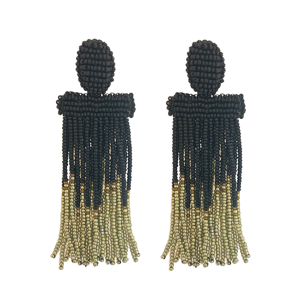 Isadora Ombre Earrings - Black Gold - Paulie Pocket
