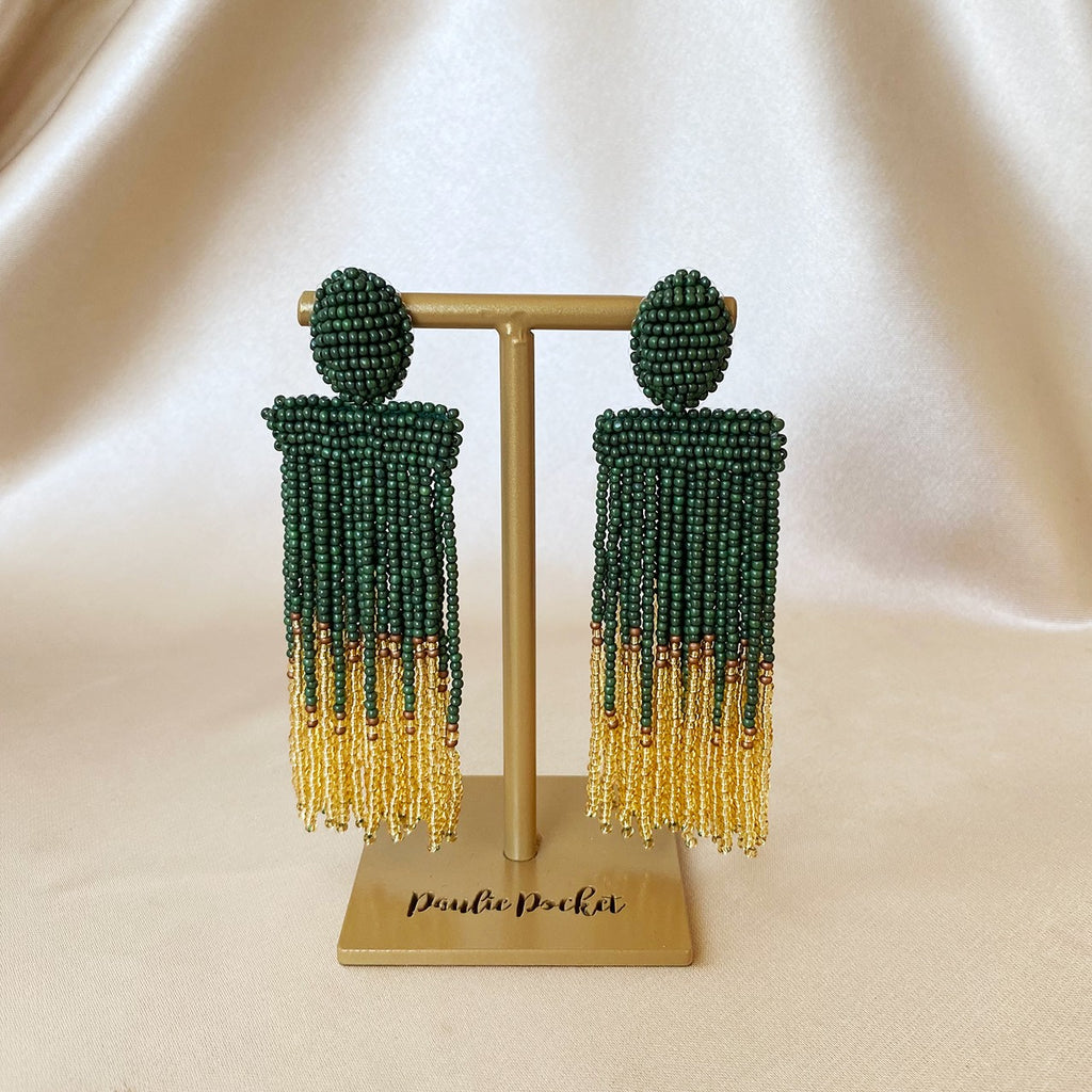 Isadora Ombre Earrings - Green Gold - Standaard - Paulie Pocket