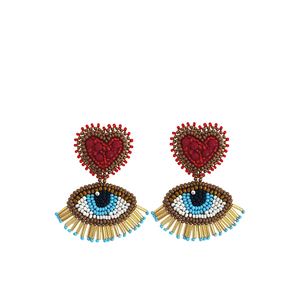 Lovely Eyes Earrings - Red - Paulie Pocket