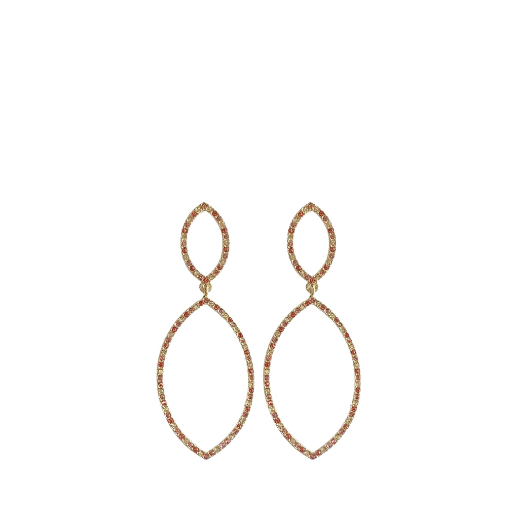 Navette Elegance Earrings - Peachy Pink