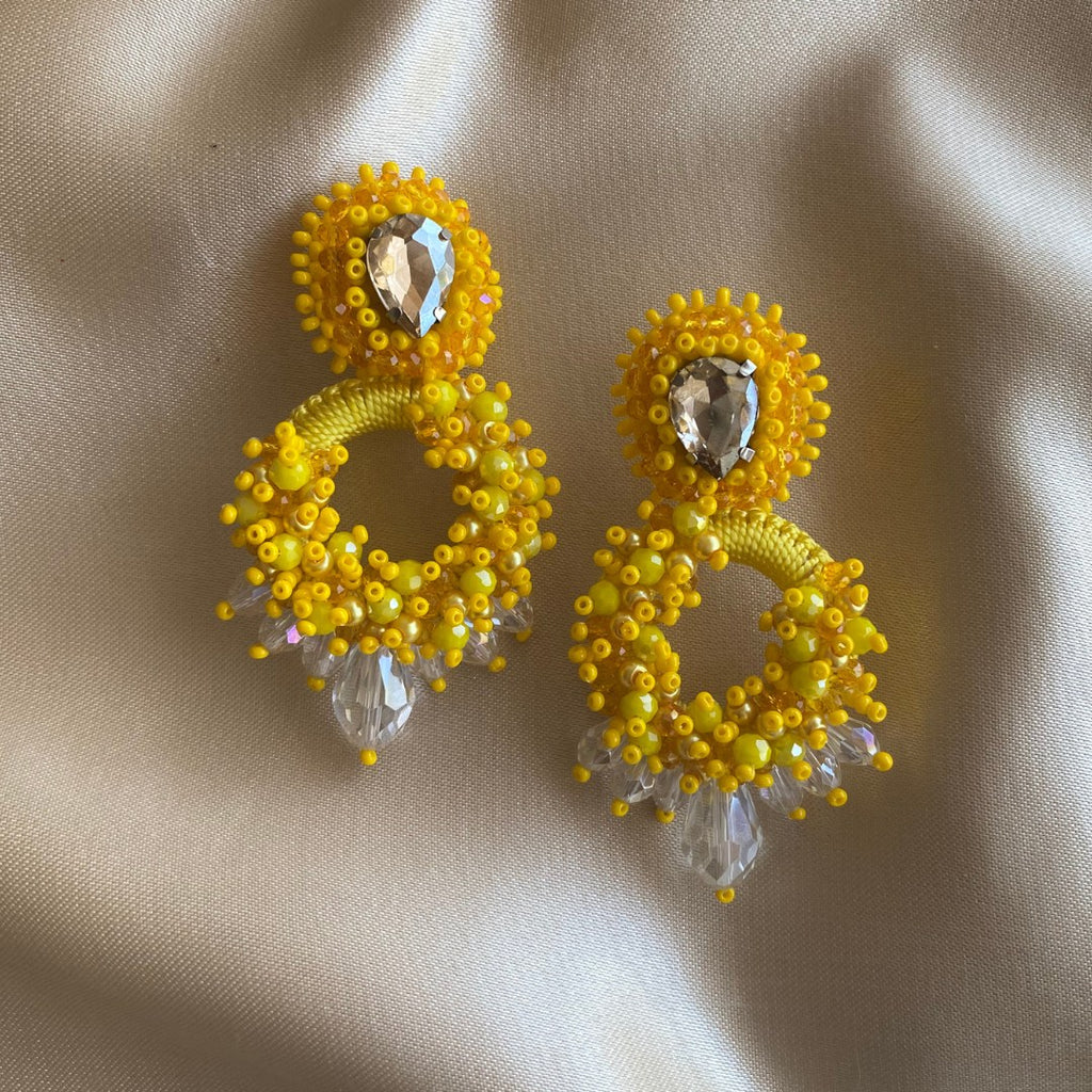 Nova Earrings - Yellow - Satin - Paulie Pocket