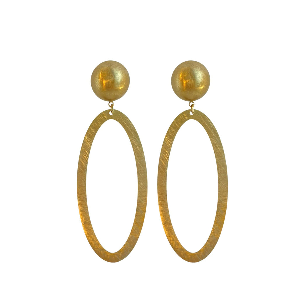 Oval Golden Earrings - Paulie Pocket