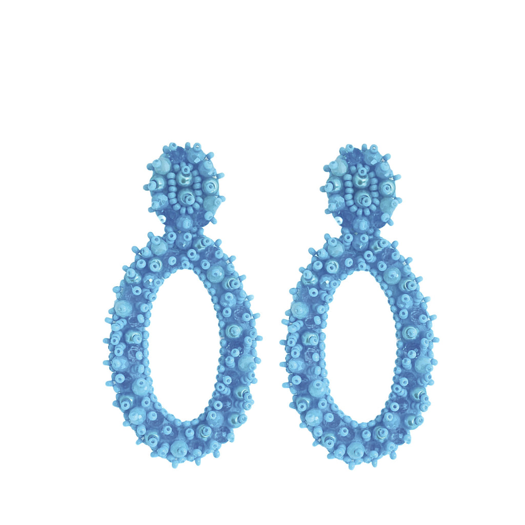 Oval Lizzy Earrings - Light Blue - Paulie Pocket
