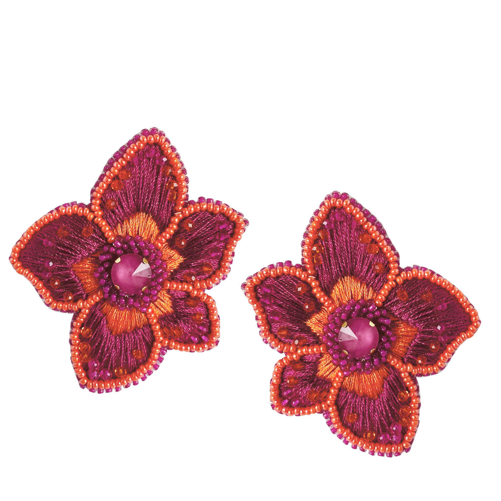Paradise Earrings - Fuchsia Orange - Paulie Pocket
