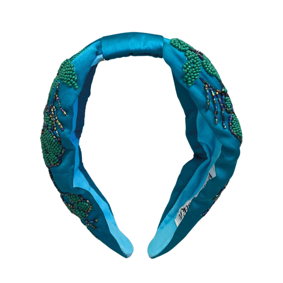 Satin Headband - Aqua Green - Paulie Pocket1