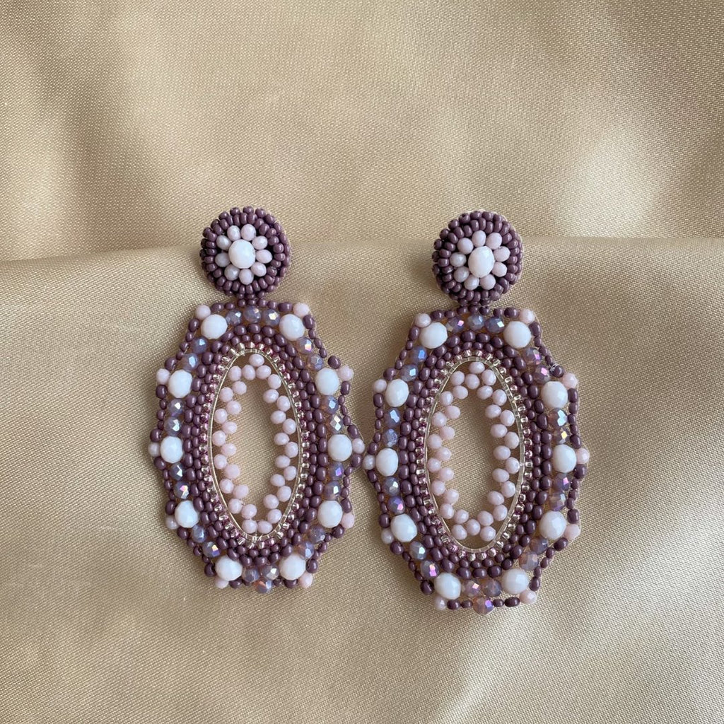 Siena Earrings - Purple Lila - Satin - Paulie Pocket
