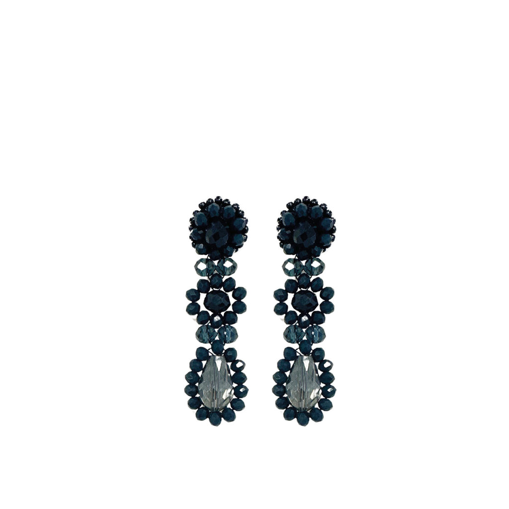 Small Dahlia Earrings - Dark Blue - Paulie Pocket