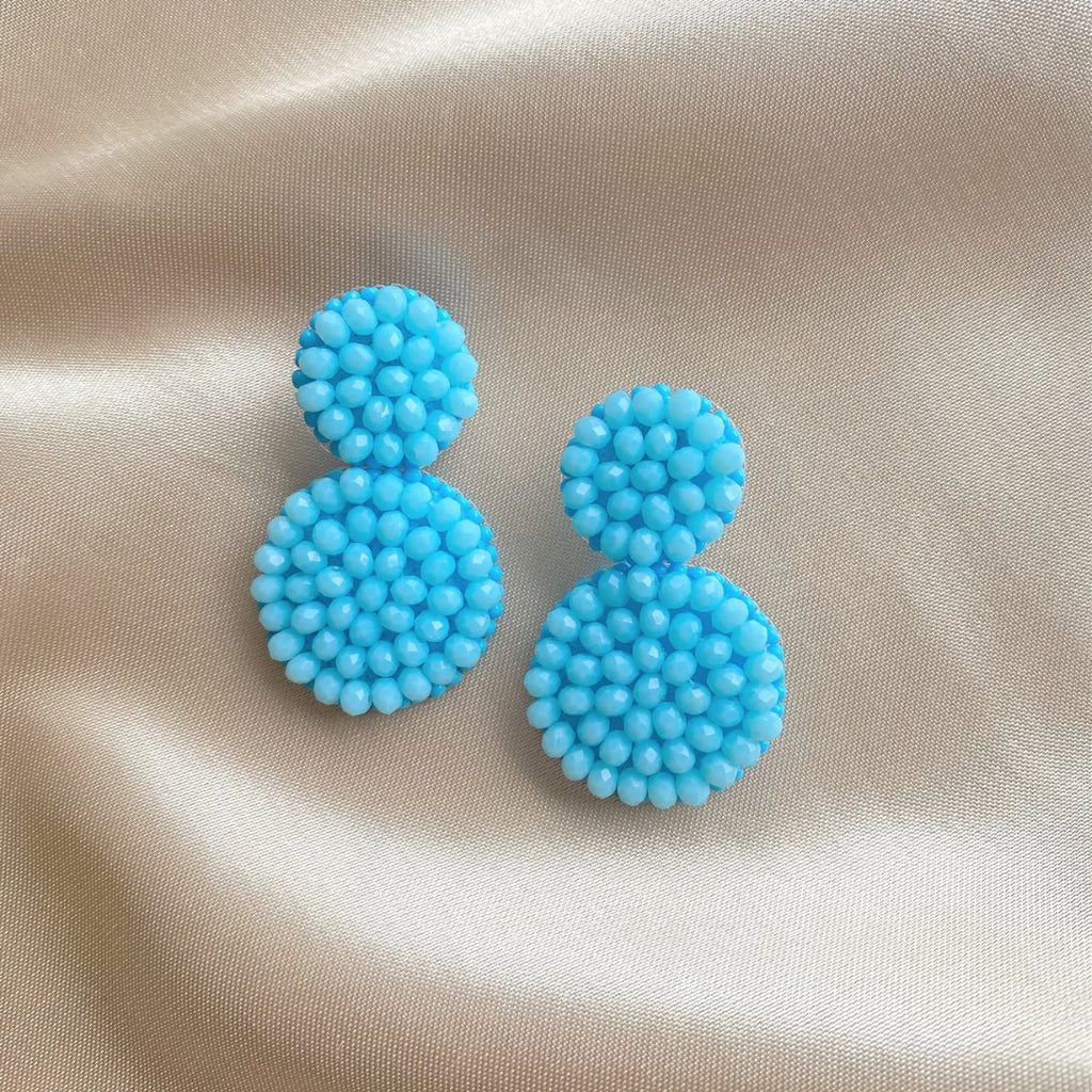 Small Double Earrings - Light Blue - Satin - Paulie Pocket
