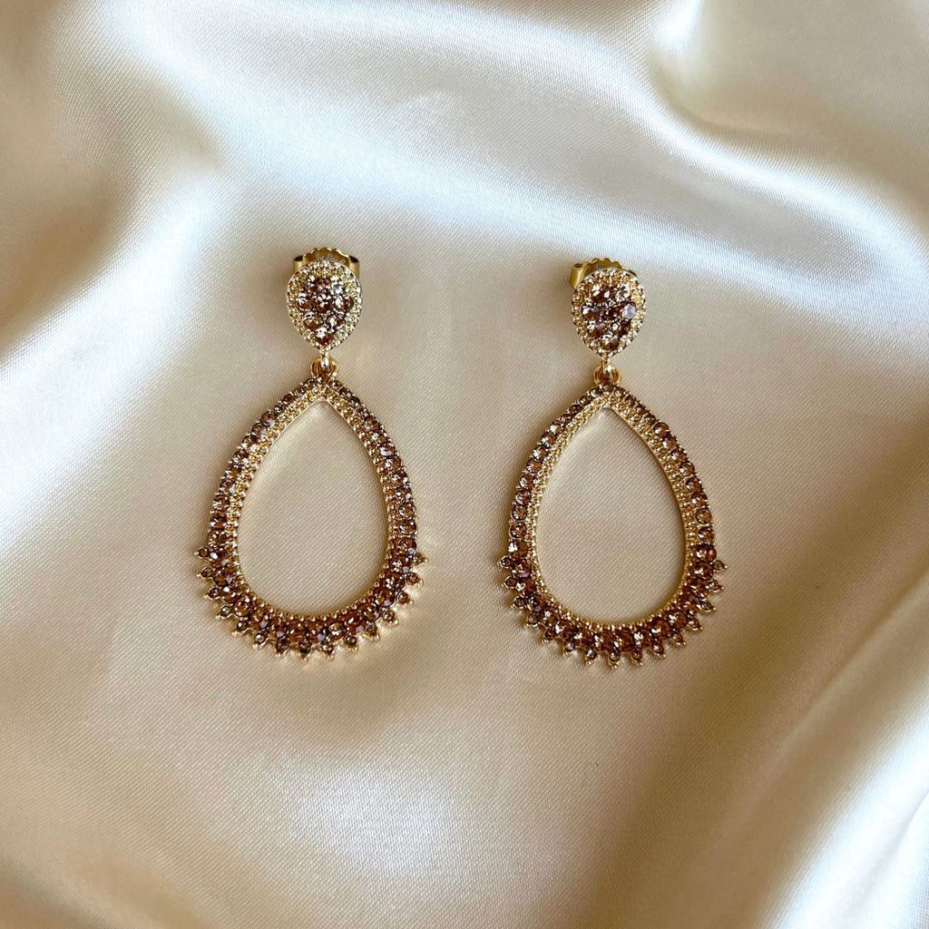 Small Sparkling Drops Earrings - Gold