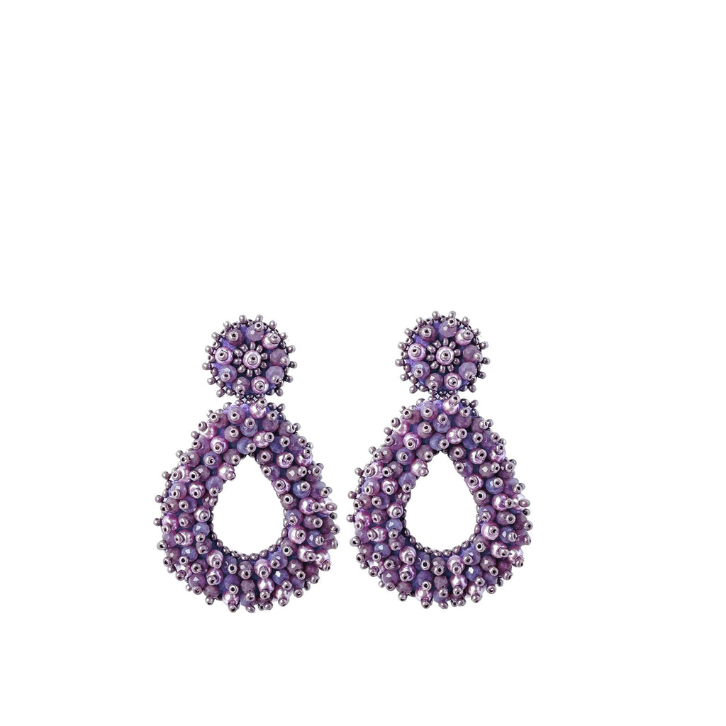 Small Drops Beads Earrings - Lilac