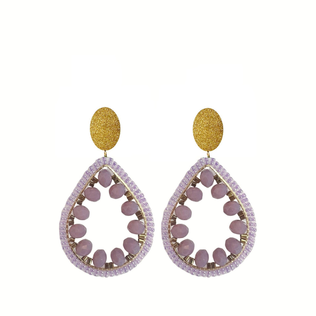 Sofie Earrings - Purple - Stainless Steel Stud - Paulie Pocket