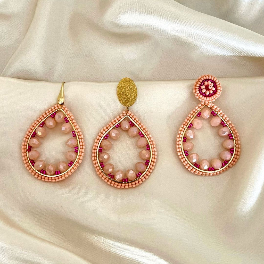 Sofie Earrings - Light Pink - Satin - Paulie Pocket