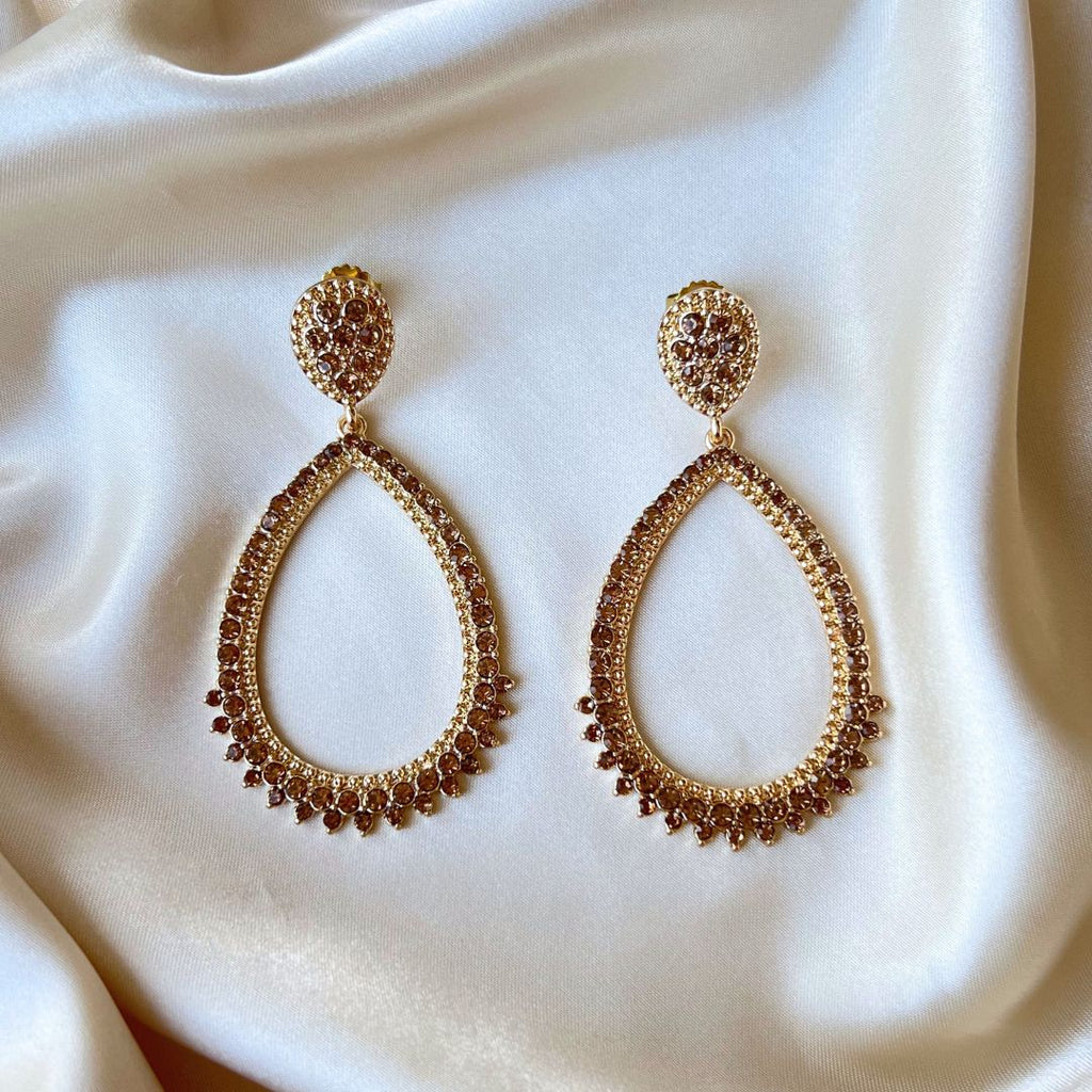 Sparkling Drops Earrings - Gold