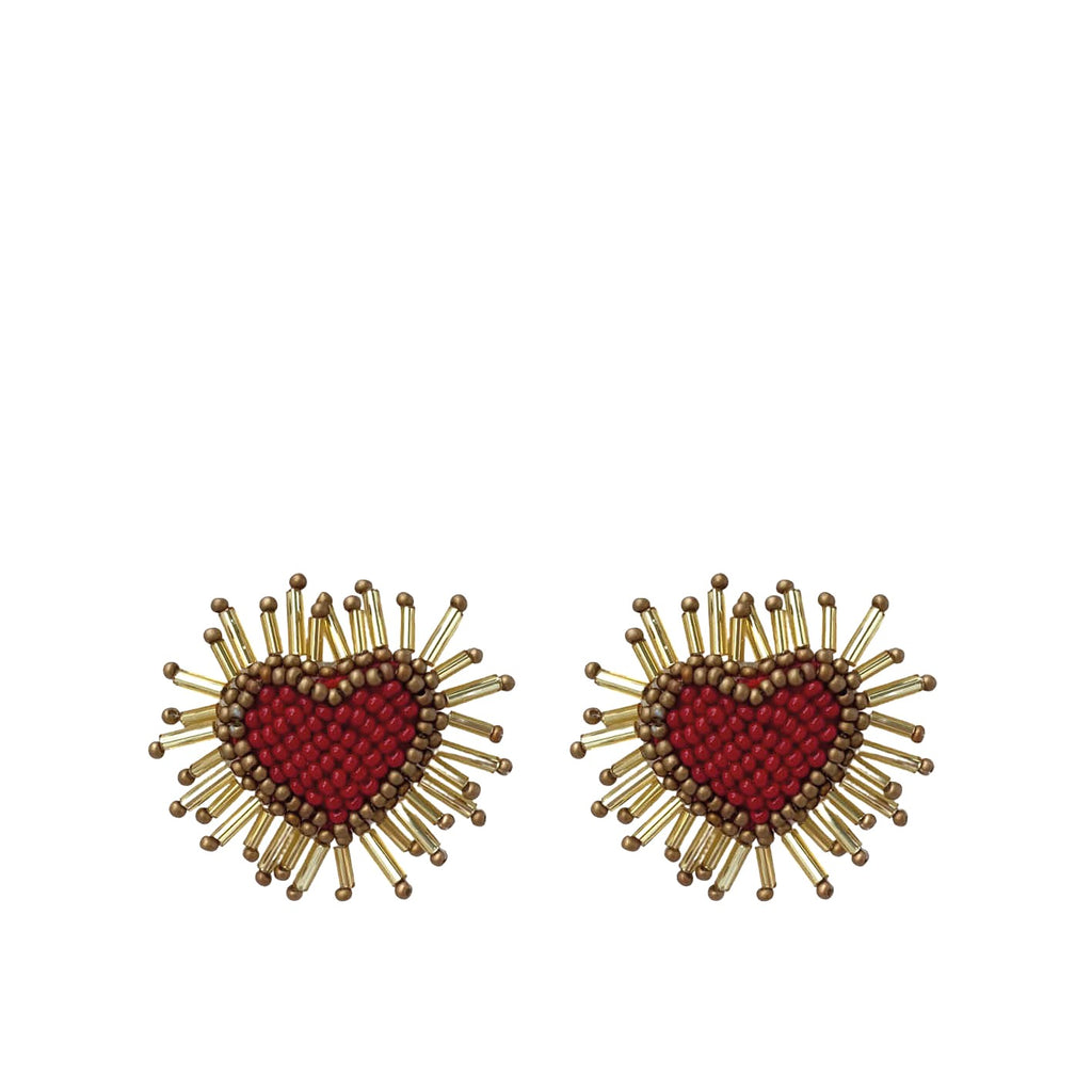 Sunny Hearts Earrings - Red Gold - Paulie Pocket