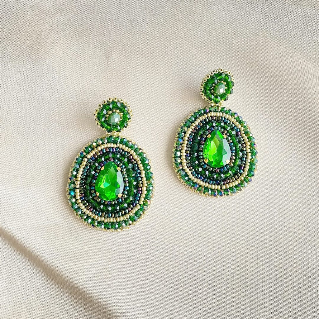 Adorable Earrings - Green - Satin - Paulie Pocket