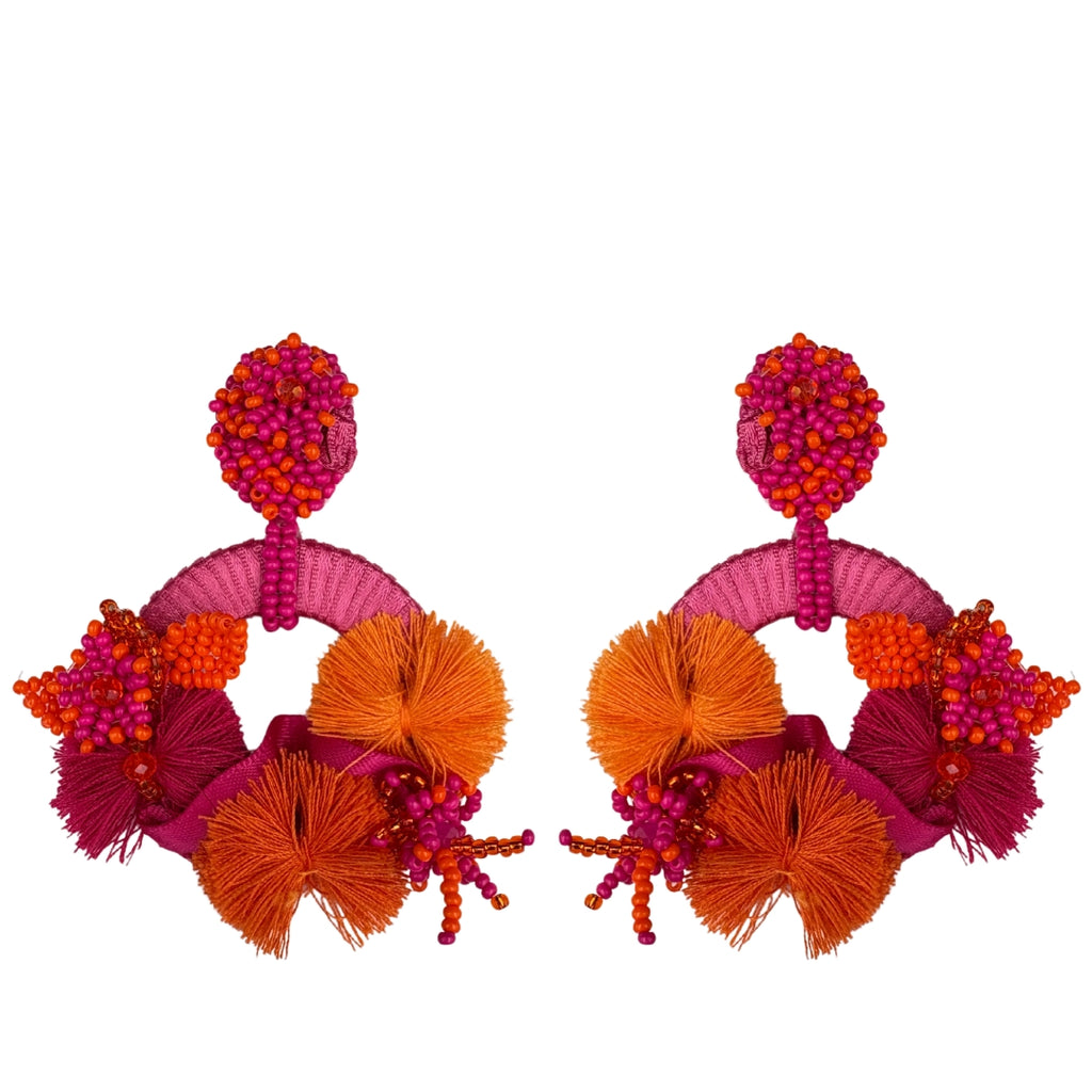 Bloom Babe Ohrringe - Fuchsia-Orange