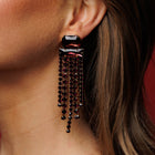 Elegante Strass - Ohrringe - Burgunderrot